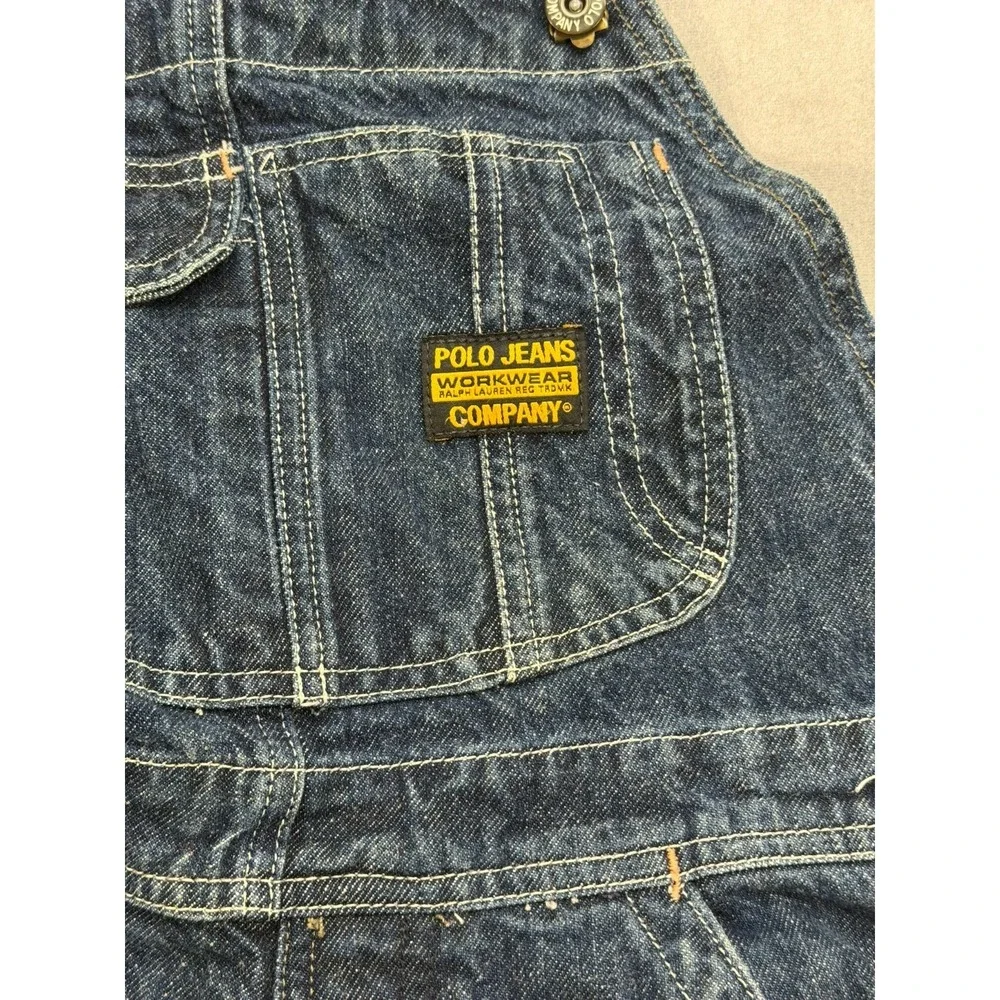 Vintage Y2K 90s Polo Jeans Workwear Ralph Lauren Denim Coveralls Women Size Smal - Picture 9 of 16